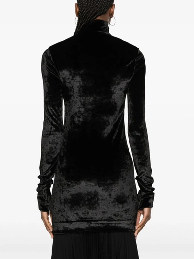 Shop Jil Sander Women Velvet High Neck Top In 001 Black