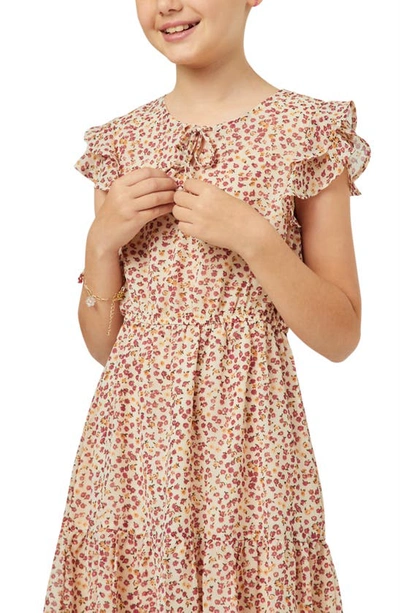 Shop Hayden Girls Kids' Tiered Floral Dress In Cream Mix