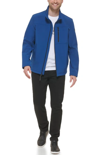 Shop Calvin Klein Softshell Jacket In Blue Edge