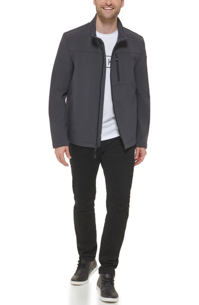 Calvin Klein Men's Regular Fit Stand Collar Jacket In Iron