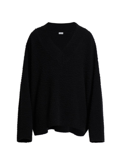 Shop Loewe Men's V-neck Sweater In Black