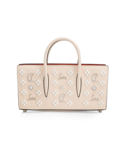 Shop Christian Louboutin Women's Small Paloma Spiked Leather Baguette Bag In Leche Multi