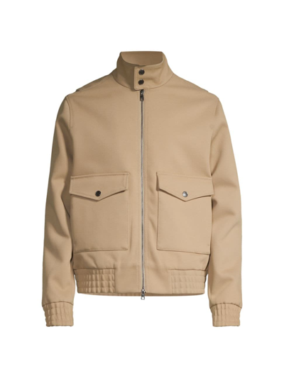 Shop Michael Kors Men's Harrington Twill Jacket In Khaki
