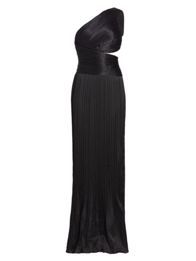 Shop Adam Lippes Women's Delphos Silk One-shoulder Gown In Black