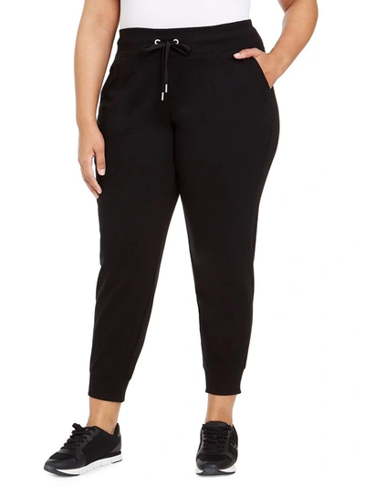 Shop Calvin Klein Performance Plus Womens Fleece Lined Activewear Jogger Pants In Black