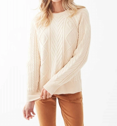 Shop Fdj A-line Cable Sweater In Creme In Beige