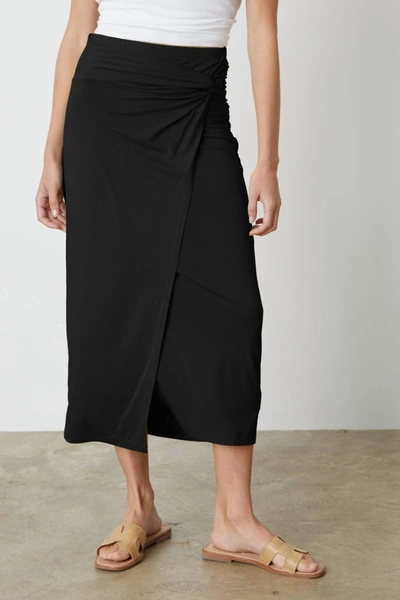 Shop Velvet By Graham & Spencer Shae Twist Front Skirt In Black