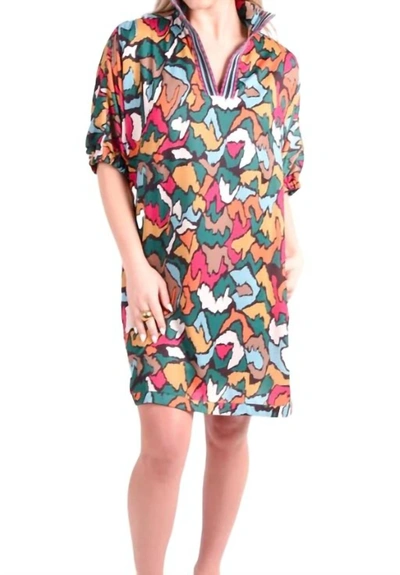Shop Emily Mccarthy Stella Dress In Fall Ikat In Multi