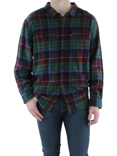 Shop Levi's Jackson Mens Plaid Flannel Button-down Shirt In Multi