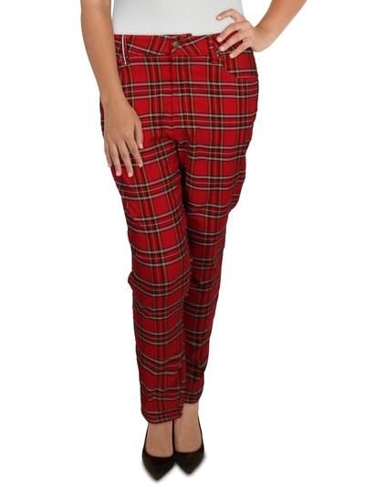 Shop Tommy Hilfiger Plus Womens Plaid Stretch Skinny Pants In Red