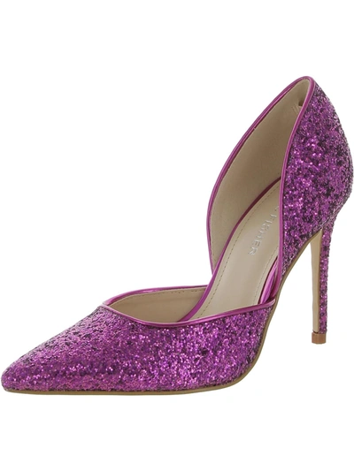 Shop Marc Fisher Christay Womens Glitter Slip-on D'orsay Heels In Pink