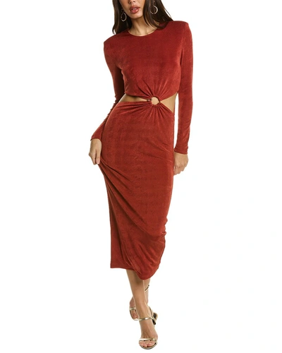Shop Misha Beatriz Midi Dress In Red