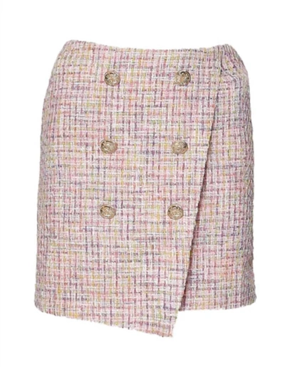 Shop Forever Unique Women's Boucle Mini Skirt In Pink Multi