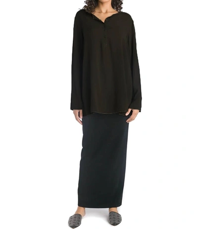 Hard Tail Forever Long Sleeve Flowy Tunic In Black In Black