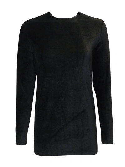 Daniella Faye Women's Velour Sport Top In Black In Black
