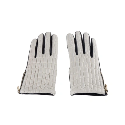 Shop Cavalli Class Leather Di Lambskin Women's Glove In Grey