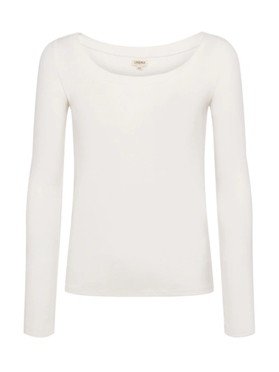 Shop L Agence Joanna Long Sleeve Tee In Off White