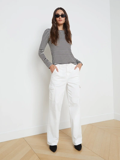 L Agence L'agence Tess Stripe T-shirt In Black/white Stripe