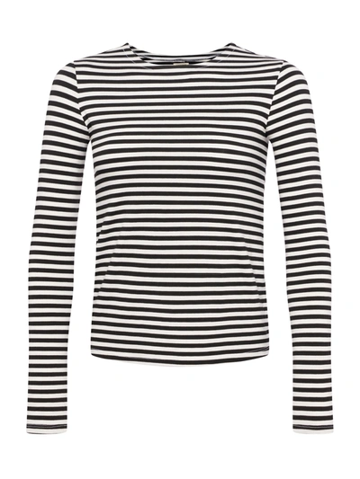 Shop L Agence Tess Long Sleeve Tee In Black/white Stripe