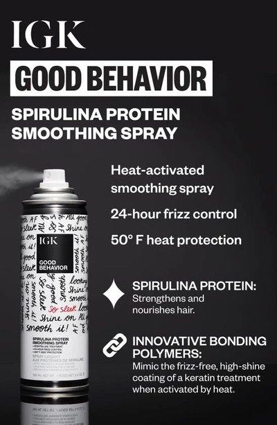 Igk Good Behavior Spirulina Protein Anti-frizz Smoothing Spray 5.6 oz/ 186 ml