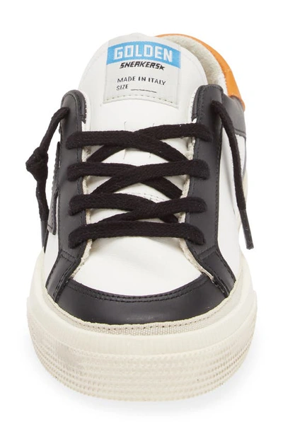 Shop Golden Goose Kids' May Low Top Sneaker In White/ Black/ Orange