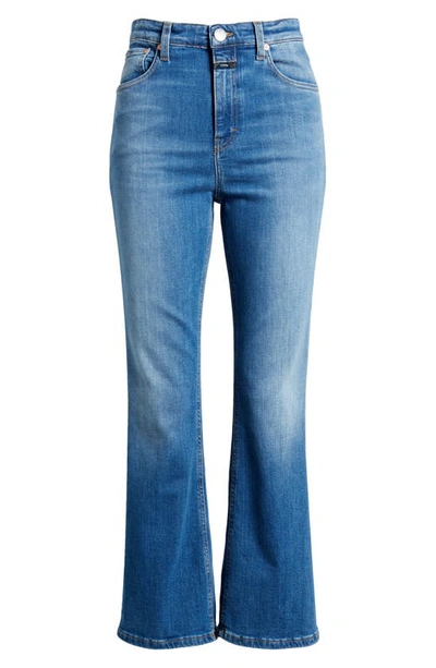 Shop Closed Hi-sun High Waist Ankle Flare Jeans In Mid Blue