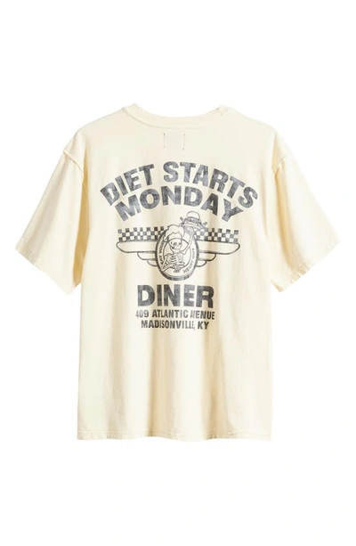 Shop Diet Starts Monday Diner Cotton Graphic T-shirt In Antique White