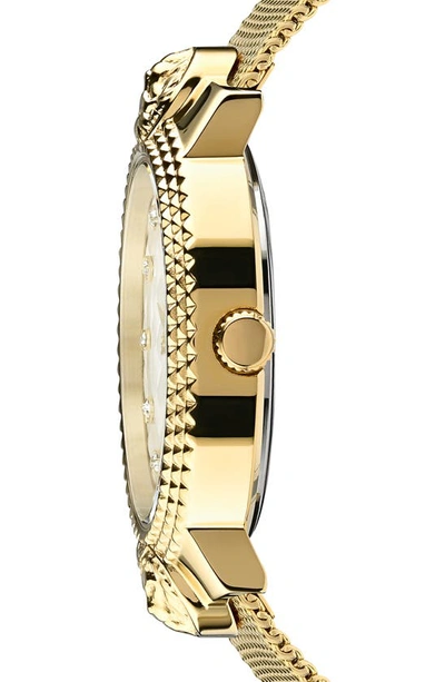 Shop Versus Versace Montorgueil Crystal Index Mesh Strap Watch, 38mm In Ip Yellow Gold
