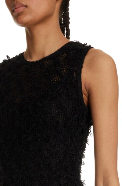 Shop Chloé Tweed Lace A-line Dress In Black