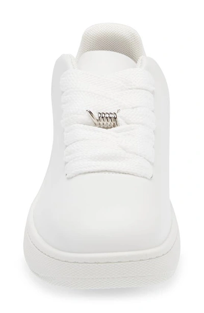 Shop Burberry Leather Box Sneaker In White