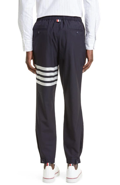 Shop Thom Browne 4-bar Wool Track Pants In Navy