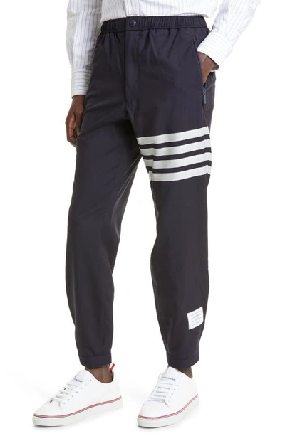 Shop Thom Browne 4-bar Wool Track Pants In Navy