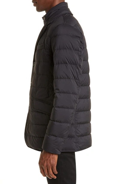 Herno La Giacca Water Resistant Down Blazer With Removable Bib In Black