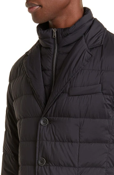 Herno La Giacca Water Resistant Down Blazer With Removable Bib In Black