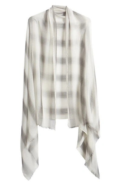 Nordstrom Yarn Dyed Stripe Wrap In Grey Hazy Stripe