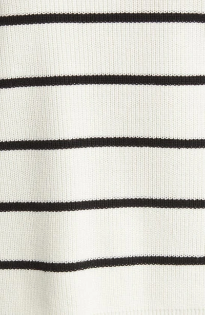 Shop Nordstrom Rib Organic Cotton & Merino Wool Sweater In Ivory Pristine- Black Stripe
