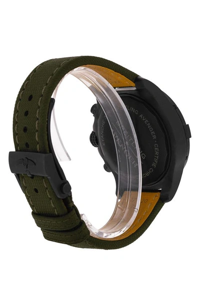 Watchfinder & Co. Breitling  Avenger Chronograph 45 Night Mission Canvas Strap Watch, 45mm In Green