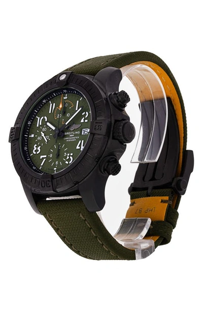 Watchfinder & Co. Breitling  Avenger Chronograph 45 Night Mission Canvas Strap Watch, 45mm In Green