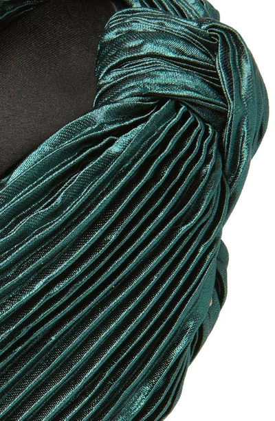 Shop Tasha Pleated Knot Headband In Green