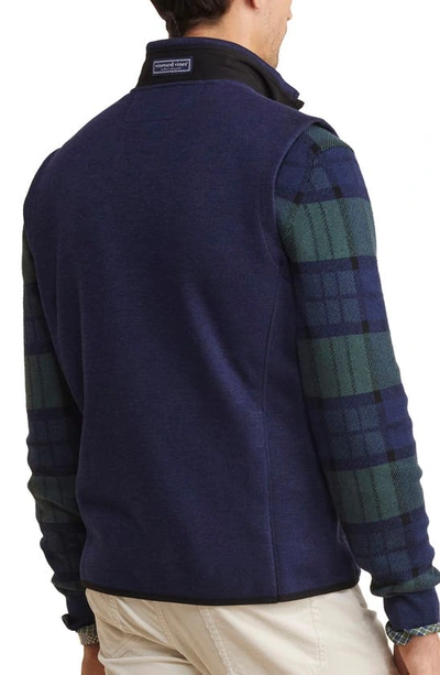 Shop Vineyard Vines Mountain Sweater Fleece Vest In Nautical Navy