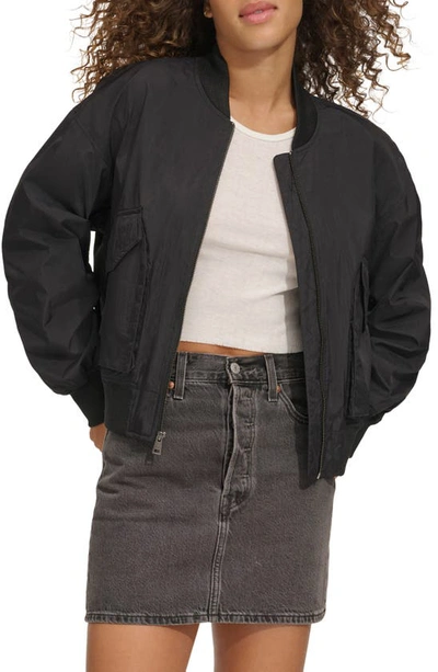 Shop Levi's Techy Nylon Bomber Jacket In Black