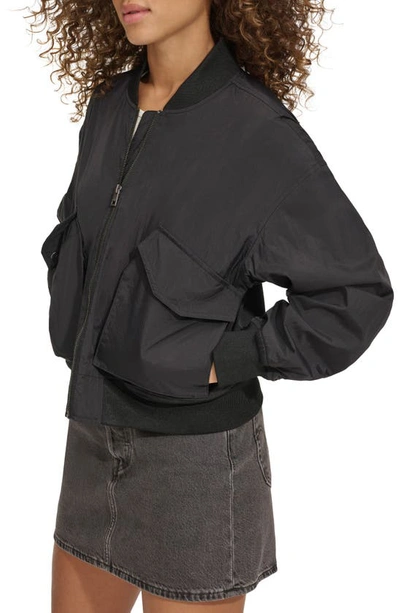 Shop Levi's Techy Nylon Bomber Jacket In Black
