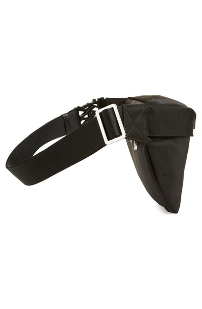 Shop Amiri Staggered Logo Nylon Belt Bag In Black
