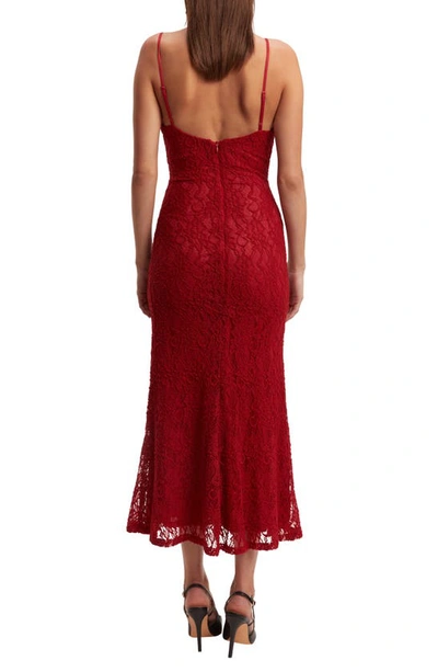 Shop Bardot Ruby Lace Sleeveless Midi Dress In Red