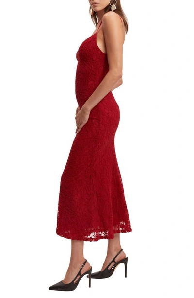 Shop Bardot Ruby Lace Sleeveless Midi Dress In Red