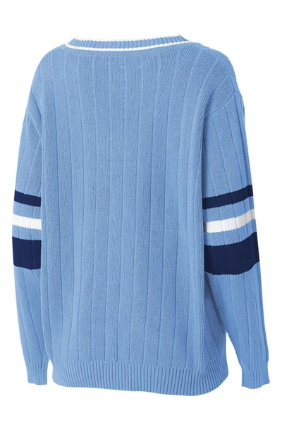 Shop Wear By Erin Andrews University V-neck Cotton Sweater In U. Of North Carolina