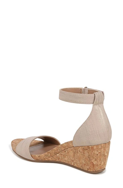 Naturalizer Areda Ankle Strap Wedge Sandal In Fawn Beige Faux Leather