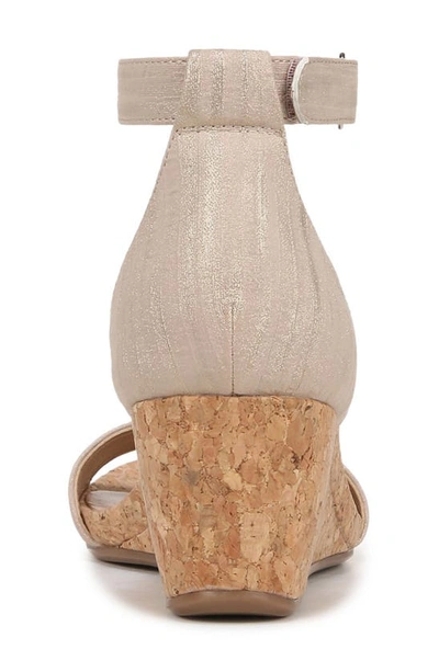 Naturalizer Areda Ankle Strap Wedge Sandal In Fawn Beige Faux Leather