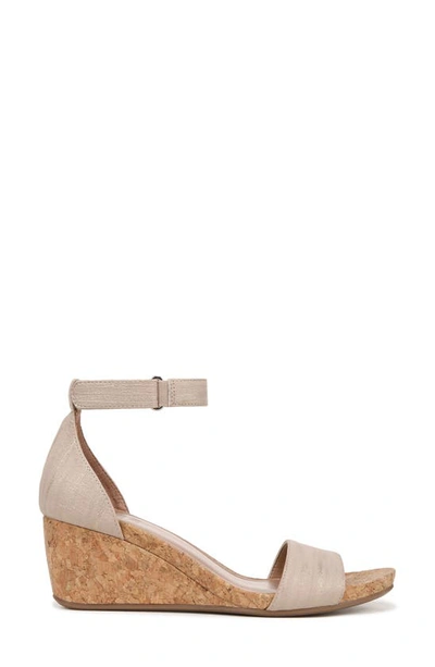 Naturalizer Areda Ankle Strap Wedge Sandal In Fawn Beige Faux Leather
