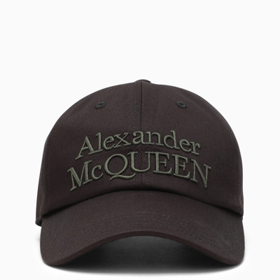 Shop Alexander Mcqueen Embroidered-logo Cap In Black Men